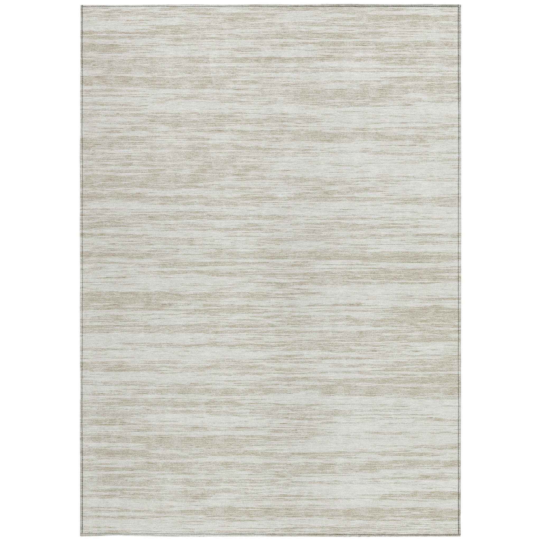 5' X 8' Ivory And Beige Abstract Washable Indoor Outdoor Area Rug