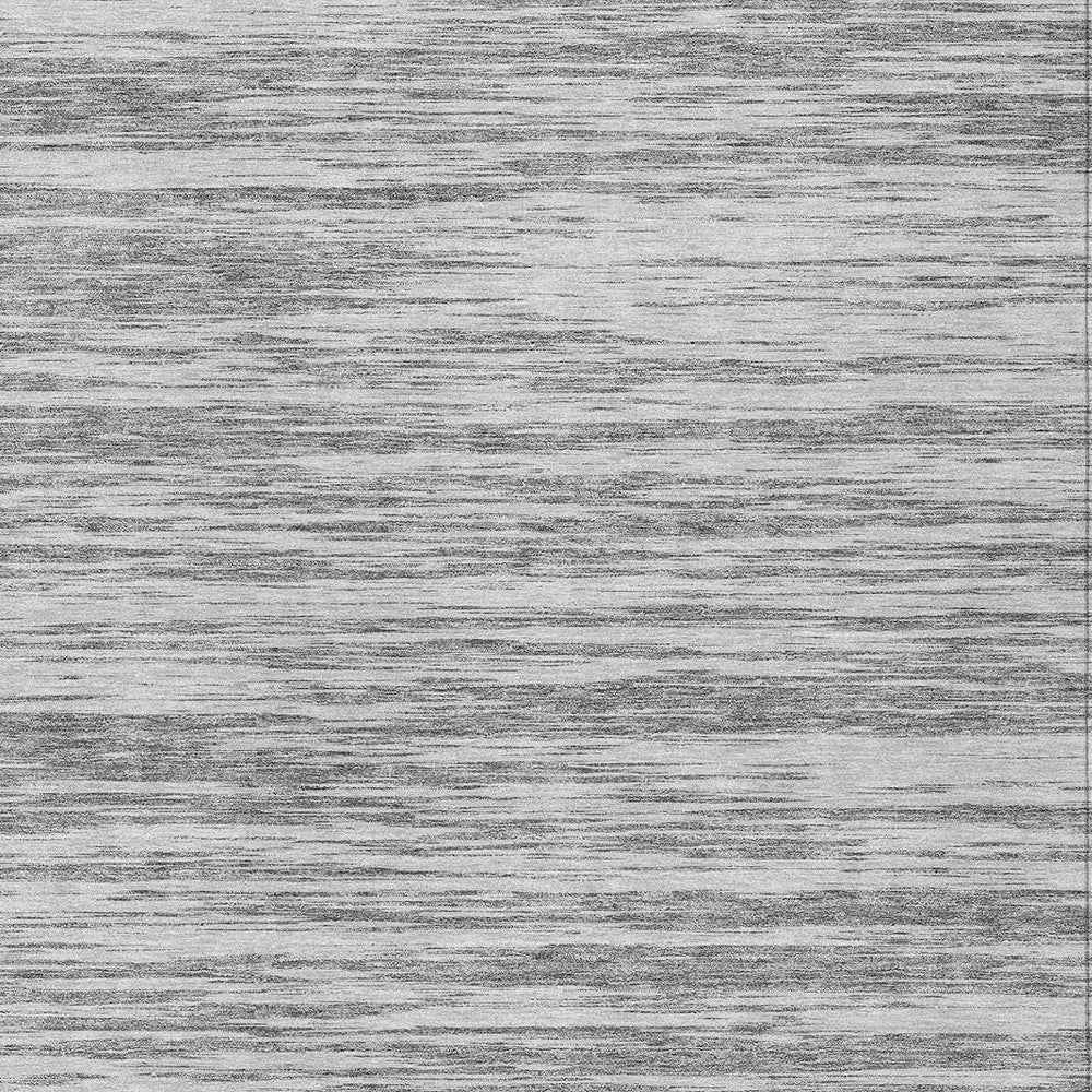 9' X 12' Gray And Ivory Abstract Washable Indoor Outdoor Area Rug