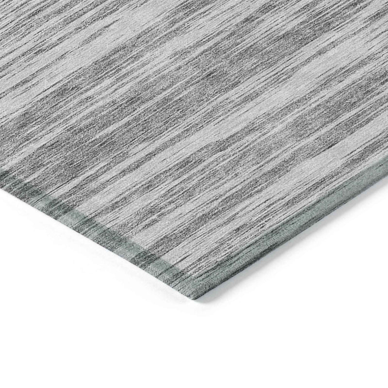 9' X 12' Gray And Ivory Abstract Washable Indoor Outdoor Area Rug