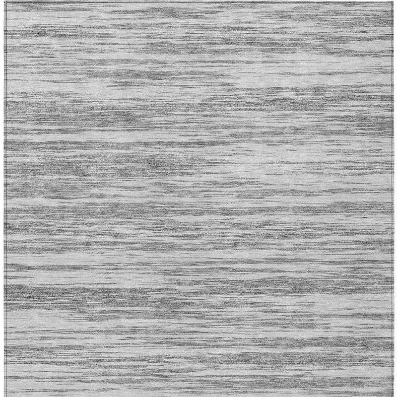 9' X 12' Gray And Ivory Abstract Washable Indoor Outdoor Area Rug