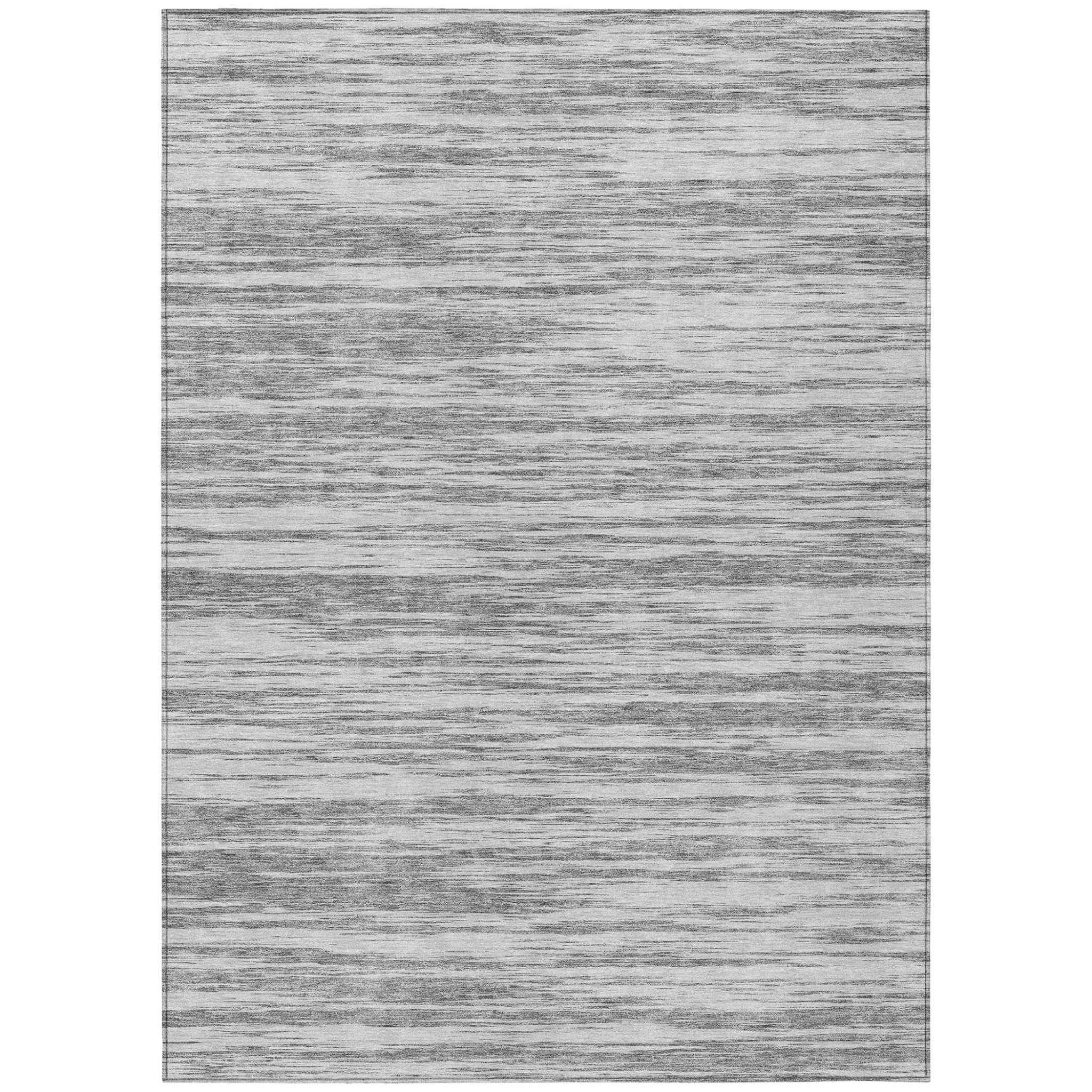 9' X 12' Gray And Ivory Abstract Washable Indoor Outdoor Area Rug