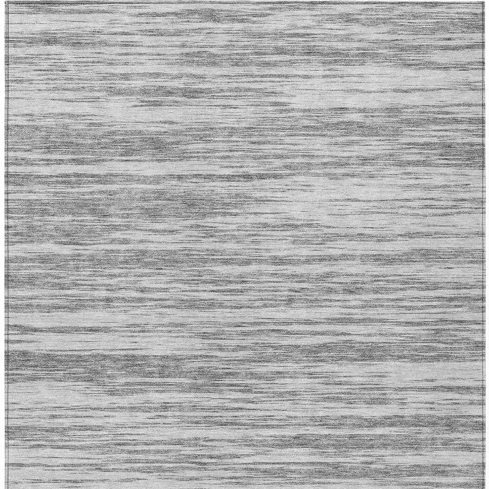 8' X 10' Gray And Ivory Abstract Washable Indoor Outdoor Area Rug