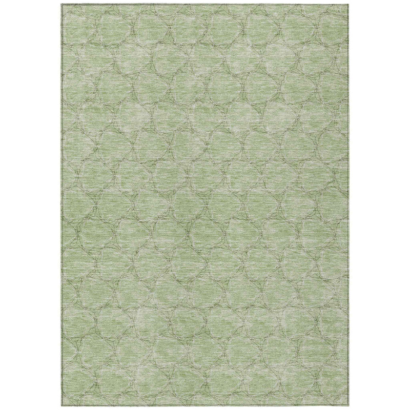 8' X 10' Sage And Ivory Geometric Washable Indoor Outdoor Area Rug