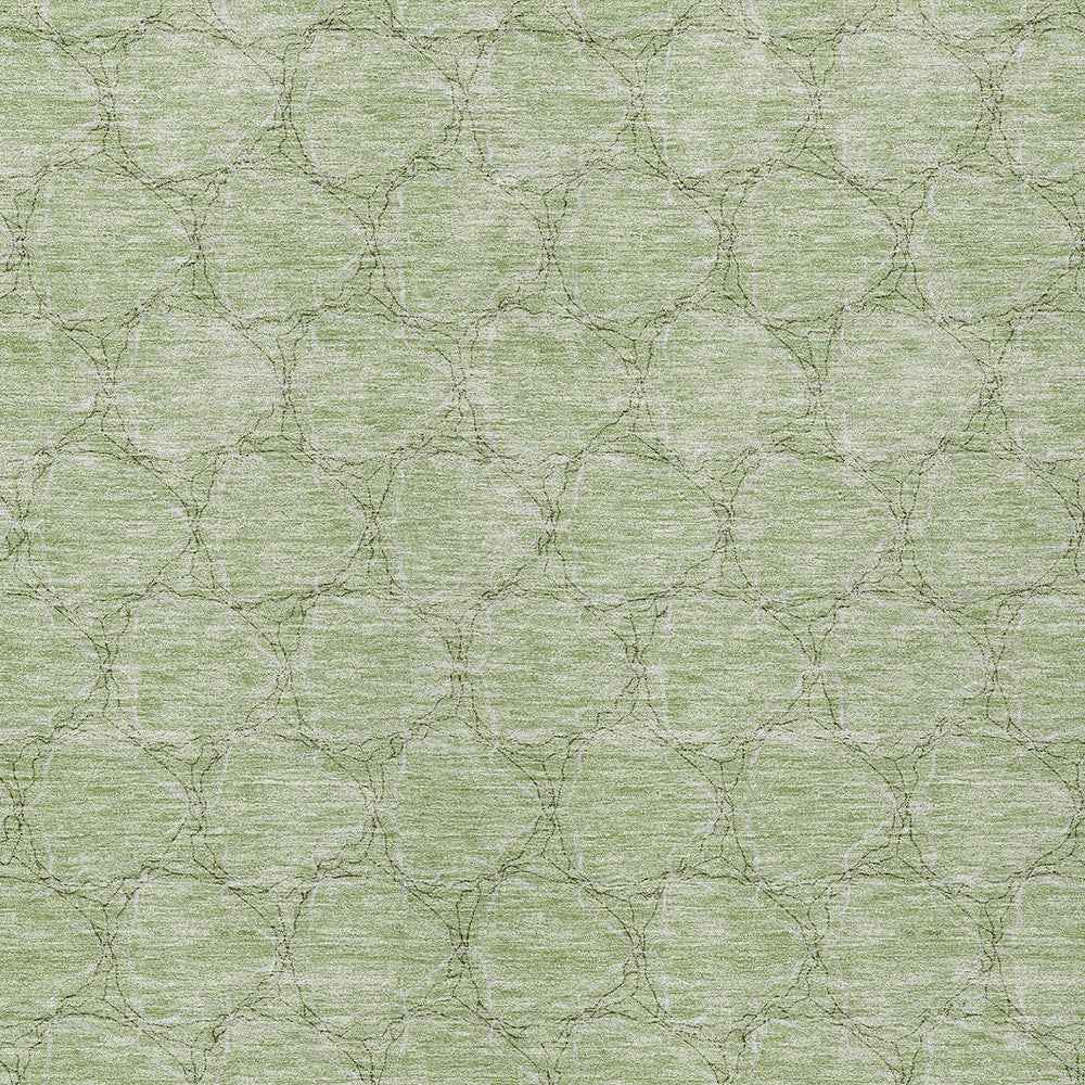 8' X 10' Sage And Ivory Geometric Washable Indoor Outdoor Area Rug