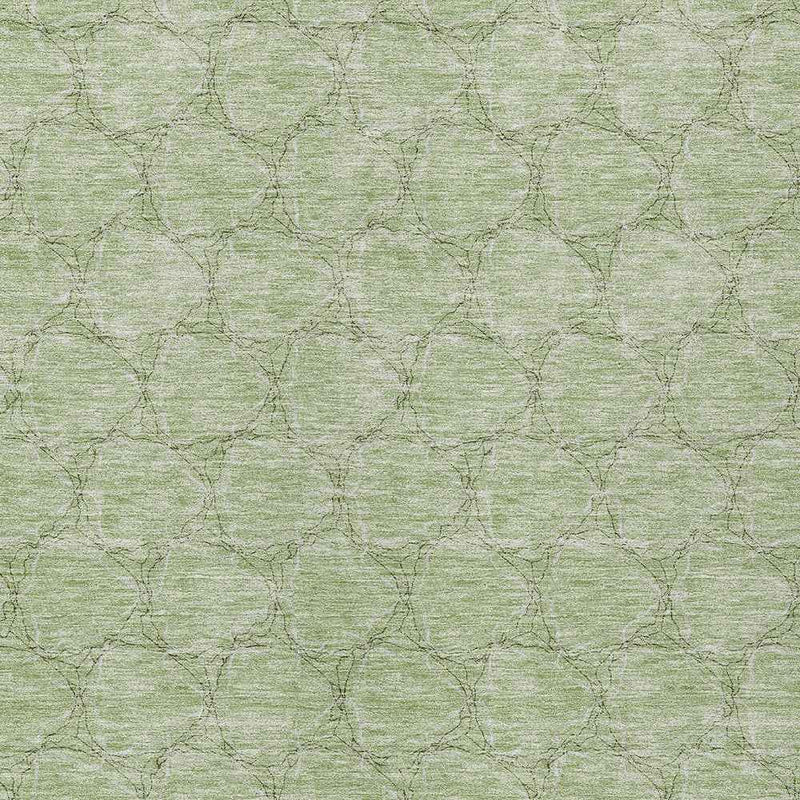 8' X 10' Sage And Ivory Geometric Washable Indoor Outdoor Area Rug