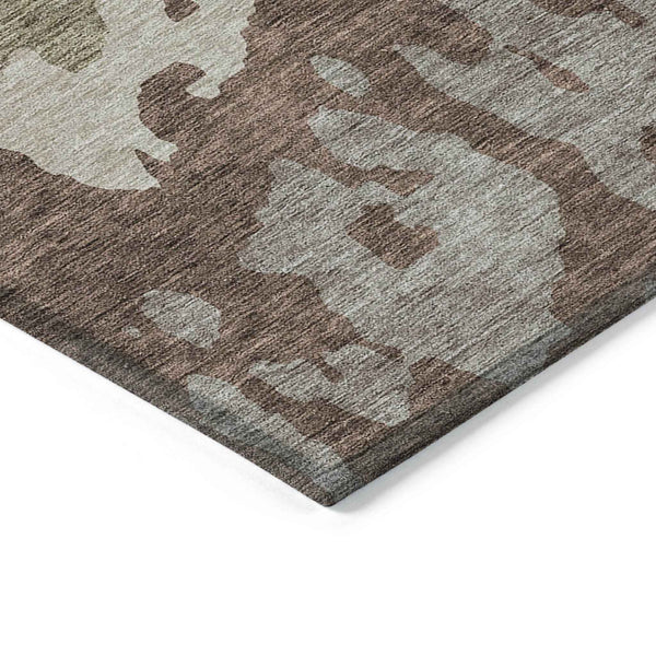 8' X 10' Beige And Taupe Abstract Washable Indoor Outdoor Area Rug