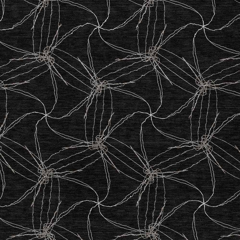 8' X 10' Black And Ivory Geometric Washable Indoor Outdoor Area Rug