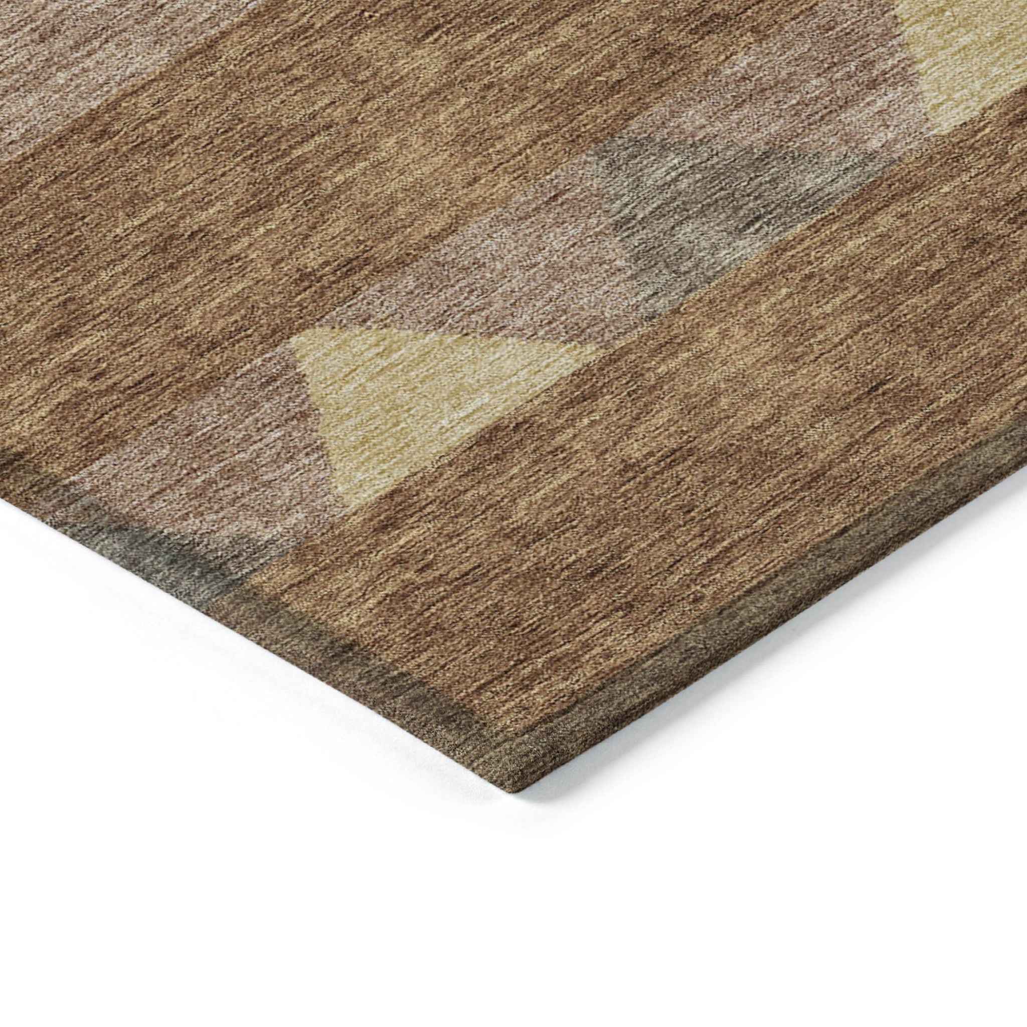 8' X 10' Orange Wheat And Taupe Southwestern Washable Indoor Outdoor Area Rug