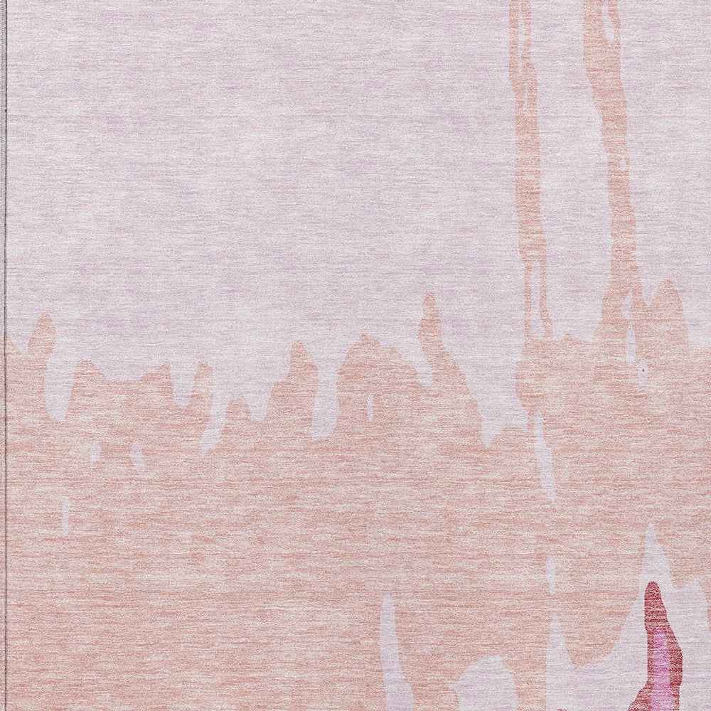 10' X 14' Blush And Pink Abstract Washable Indoor Outdoor Area Rug