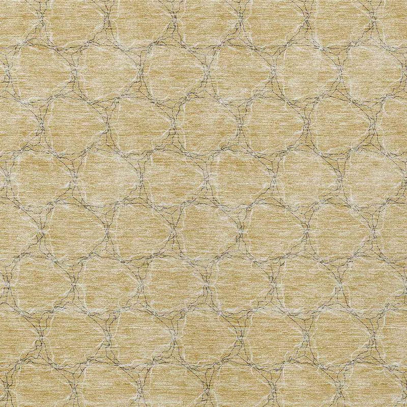 10' X 14' Wheat And Gray Geometric Washable Indoor Outdoor Area Rug