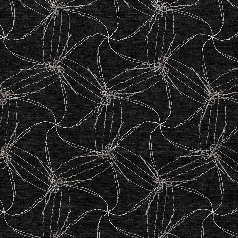 5' X 8' Black And Ivory Geometric Washable Indoor Outdoor Area Rug