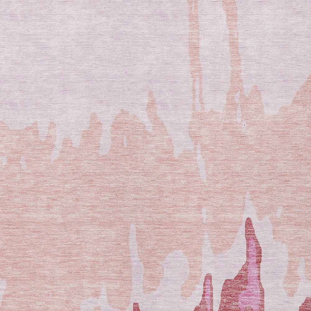 5' X 8' Blush And Pink Abstract Washable Indoor Outdoor Area Rug