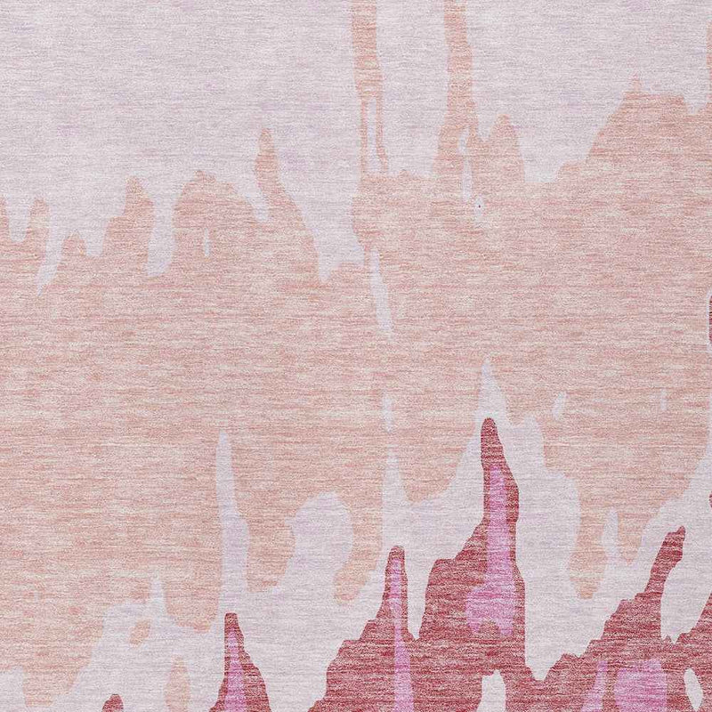 3' X 5' Blush And Pink Abstract Washable Indoor Outdoor Area Rug
