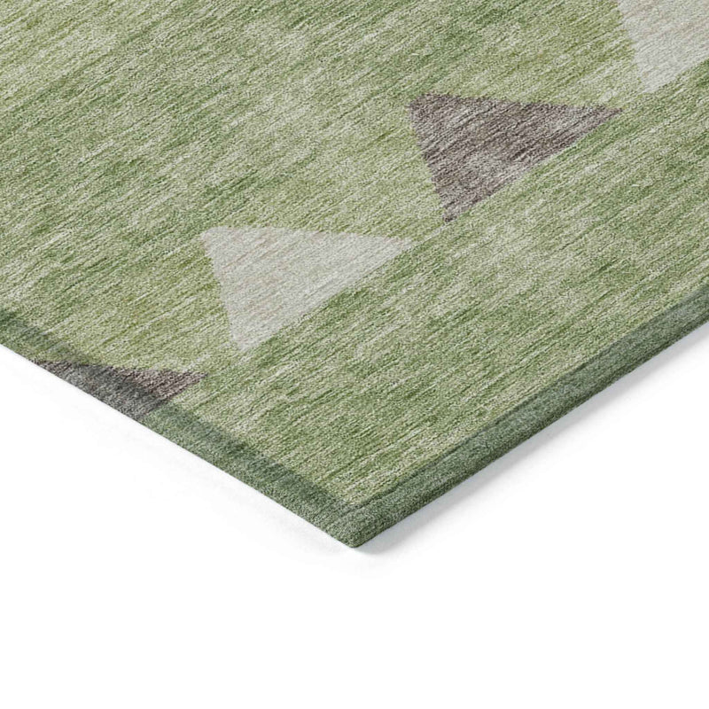 10' X 14' Green Taupe And Ivory Southwestern Washable Indoor Outdoor Area Rug