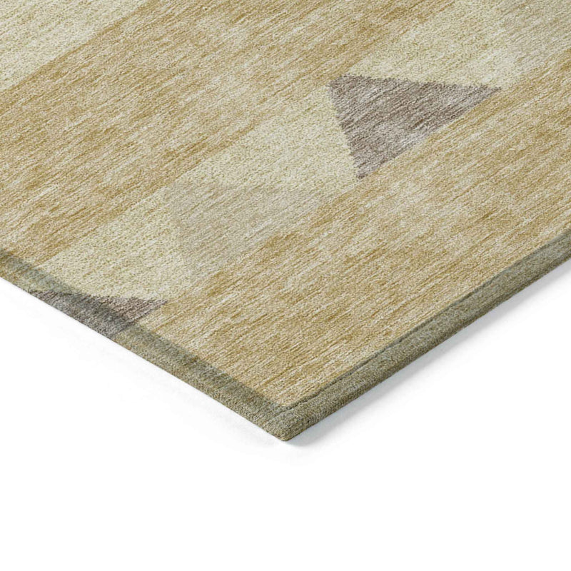 8' X 10' Gold Taupe And Beige Southwestern Washable Indoor Outdoor Area Rug