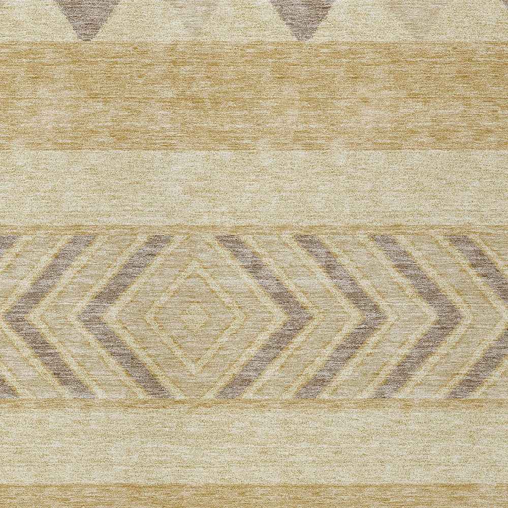 8' X 10' Gold Taupe And Beige Southwestern Washable Indoor Outdoor Area Rug