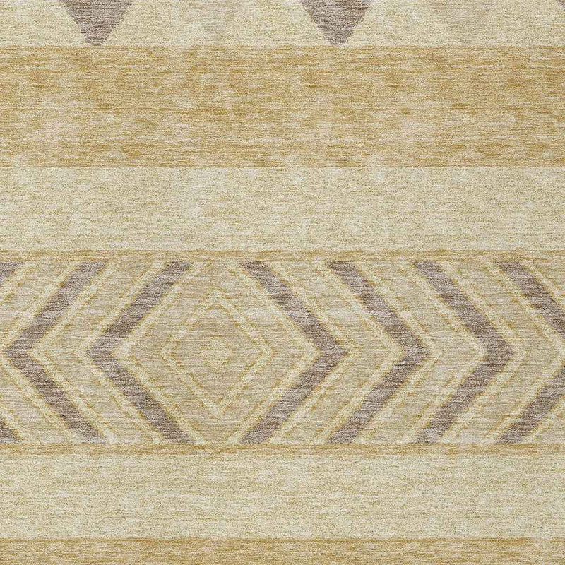 8' X 10' Gold Taupe And Beige Southwestern Washable Indoor Outdoor Area Rug