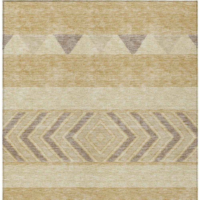 8' X 10' Gold Taupe And Beige Southwestern Washable Indoor Outdoor Area Rug
