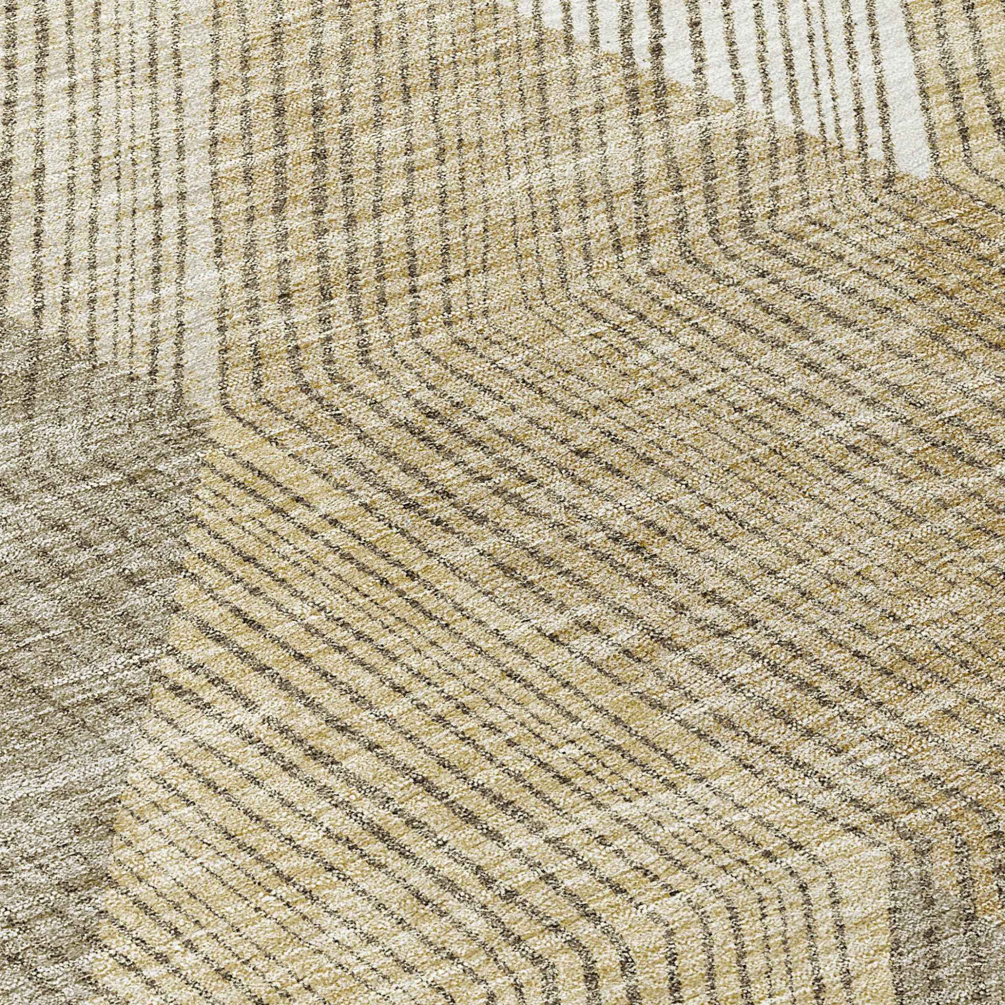 8' Wheat Taupe And Ivory Round Argyle Washable Indoor Outdoor Area Rug