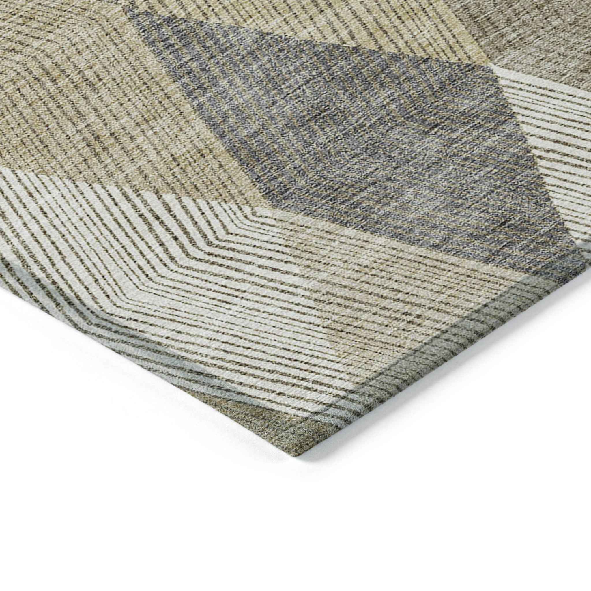 5' X 8' Wheat Taupe And Ivory Argyle Washable Indoor Outdoor Area Rug