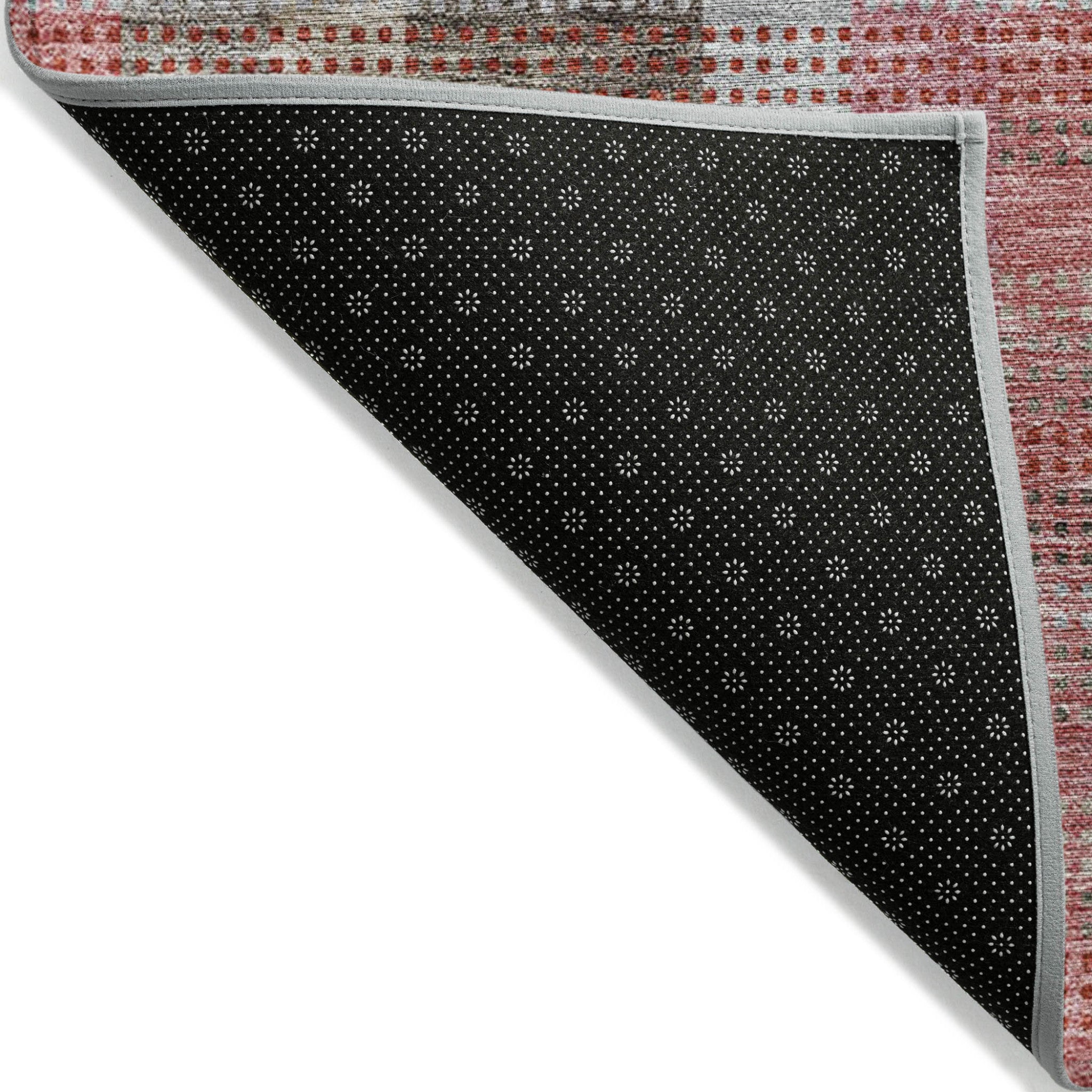 3' X 5' Red Pink And Pewter Plaid Washable Indoor Outdoor Area Rug - Sports & Outdoor
