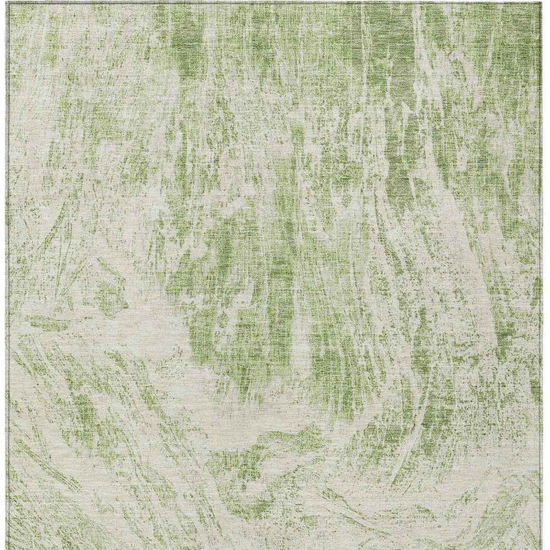 3' X 5' Sage And Ivory Abstract Washable Indoor Outdoor Area Rug
