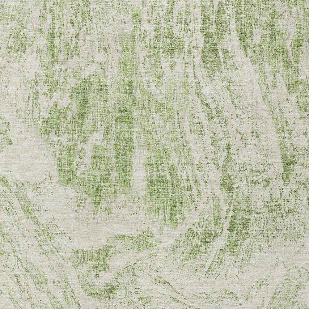 3' X 5' Sage And Ivory Abstract Washable Indoor Outdoor Area Rug