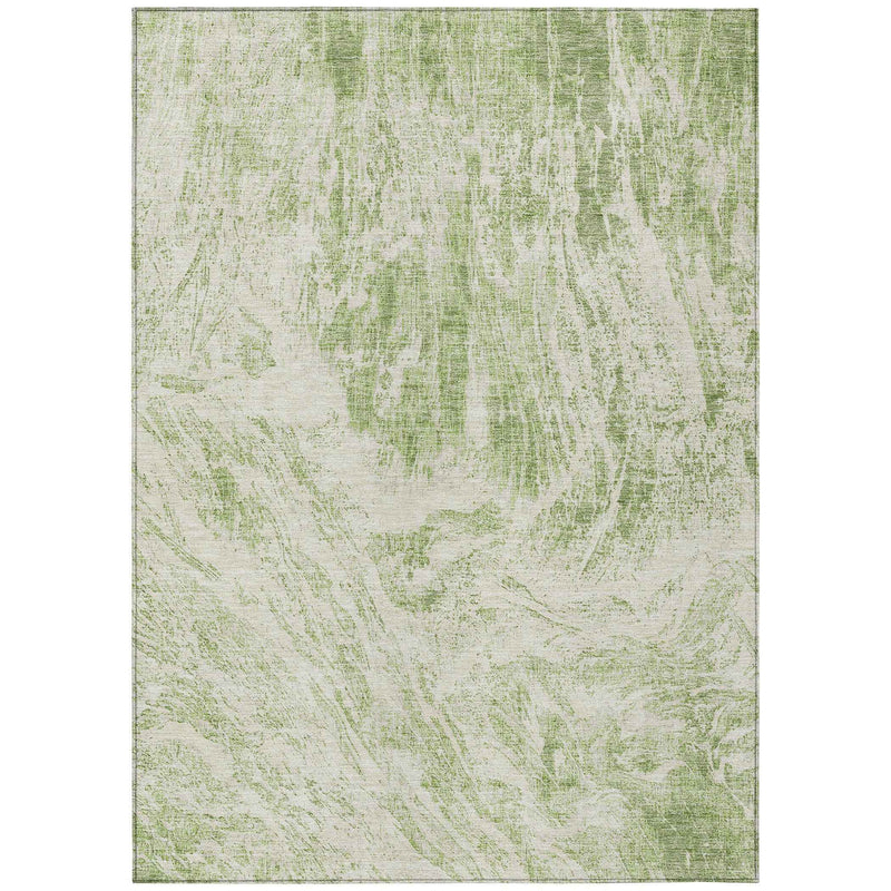 3' X 5' Sage And Ivory Abstract Washable Indoor Outdoor Area Rug