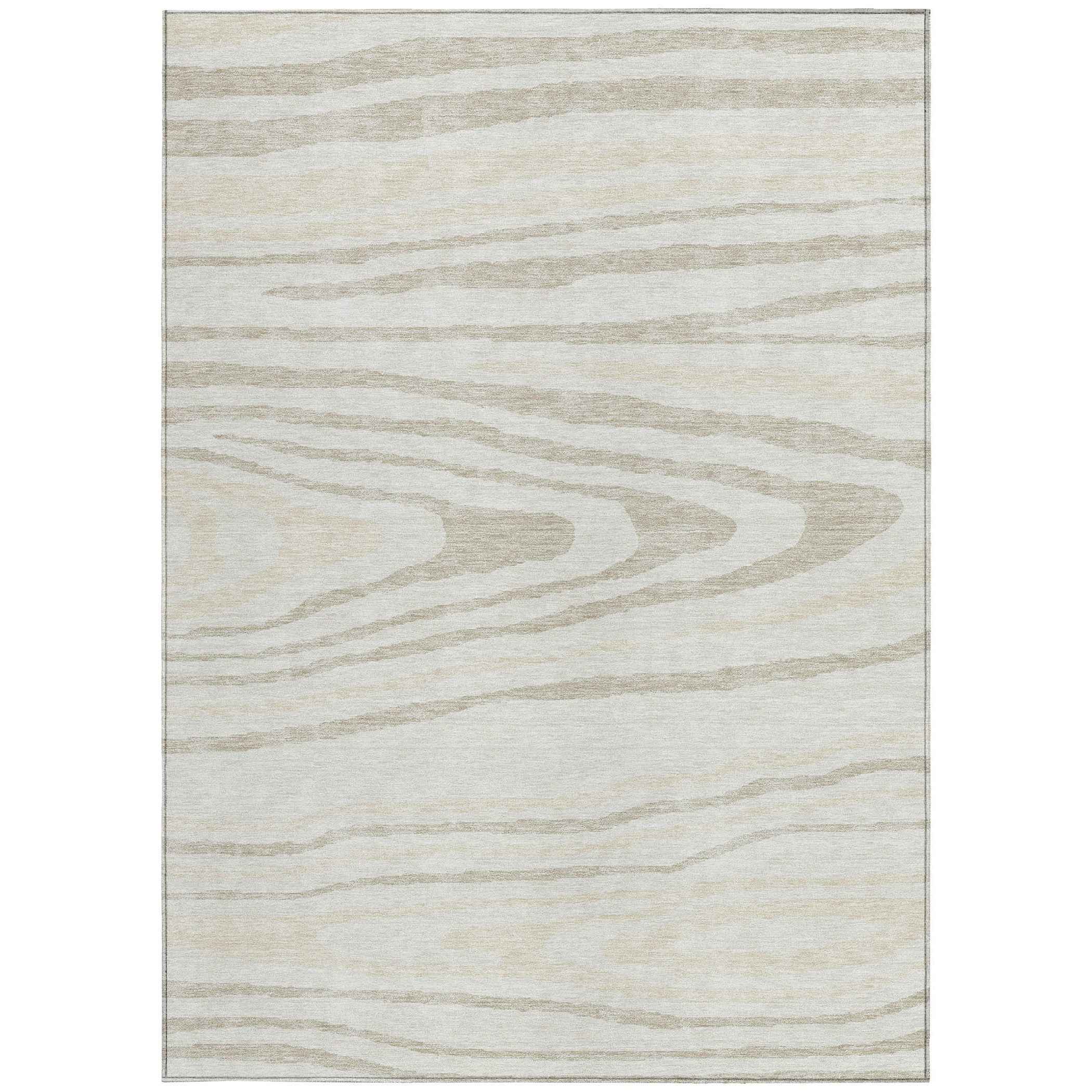 10' X 14' Ivory Beige And Taupe Faux Bois Washable Indoor Outdoor Area Rug