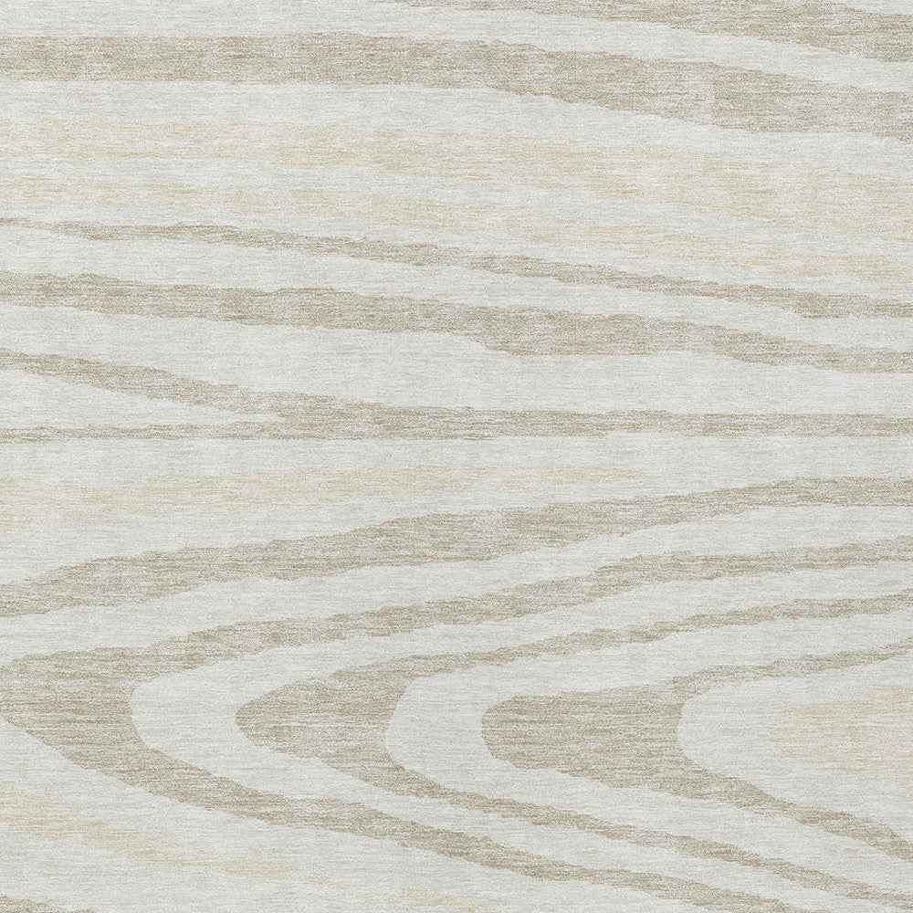 5' X 8' Ivory Beige And Taupe Faux Bois Washable Indoor Outdoor Area Rug