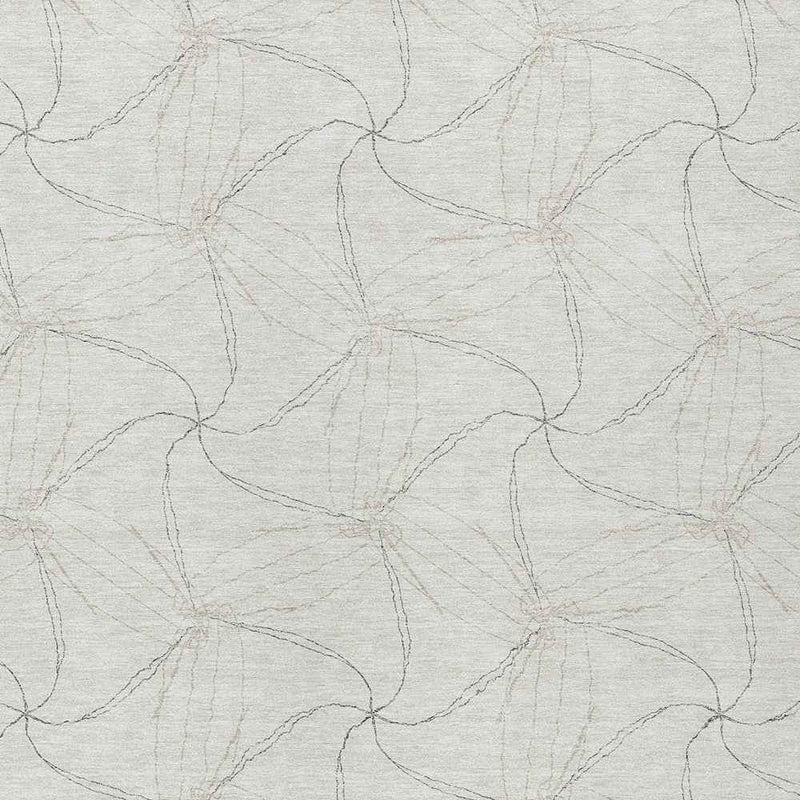 3' X 5' Ivory And Taupe Geometric Washable Indoor Outdoor Area Rug