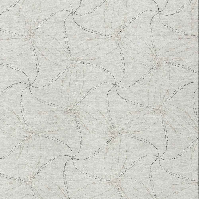 8' X 10' Ivory And Taupe Geometric Washable Indoor Outdoor Area Rug