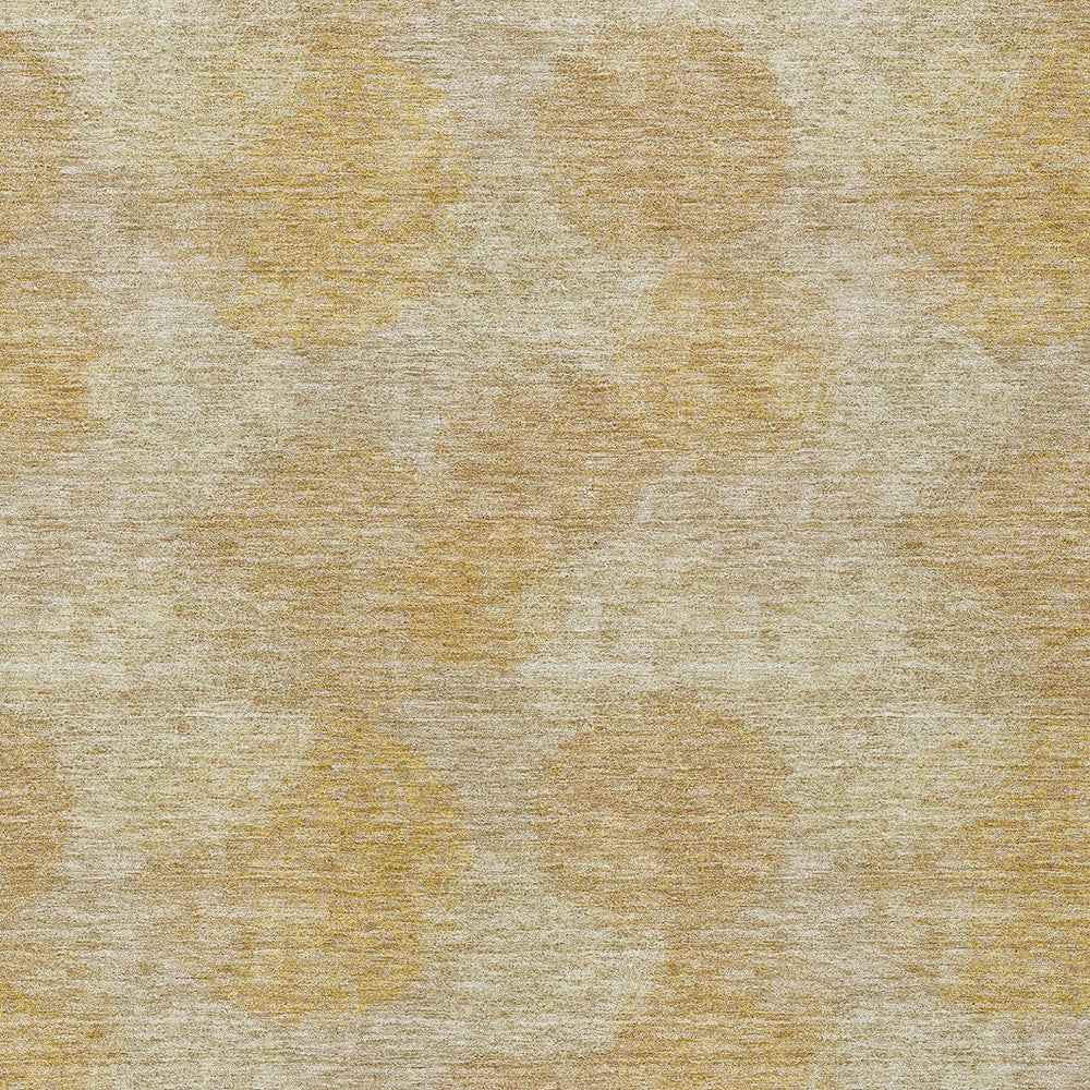 8' X 10' Gold Beige And Wheat Polka Dot Washable Indoor Outdoor Area Rug