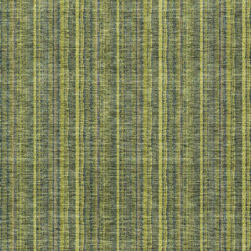 3' X 5' Olive Green And Lime Green Striped Washable Indoor Outdoor Area Rug