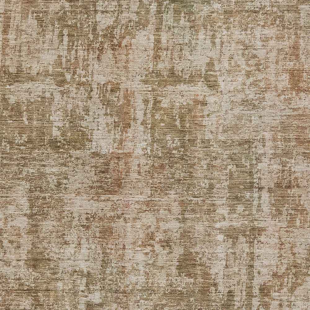 10' X 14' Beige And Copper Abstract Washable Indoor Outdoor Area Rug