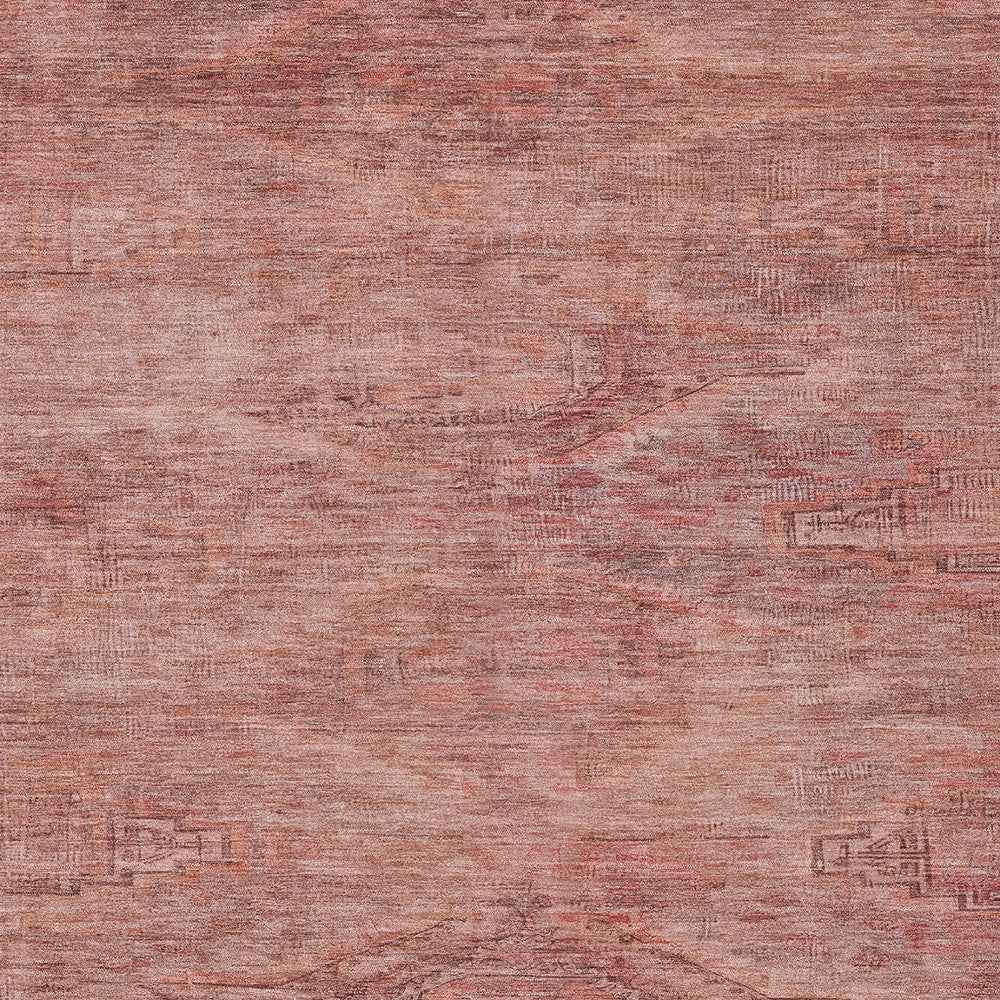 10' X 14' Terra Cotta And Salmon Aztec Washable Indoor Outdoor Area Rug