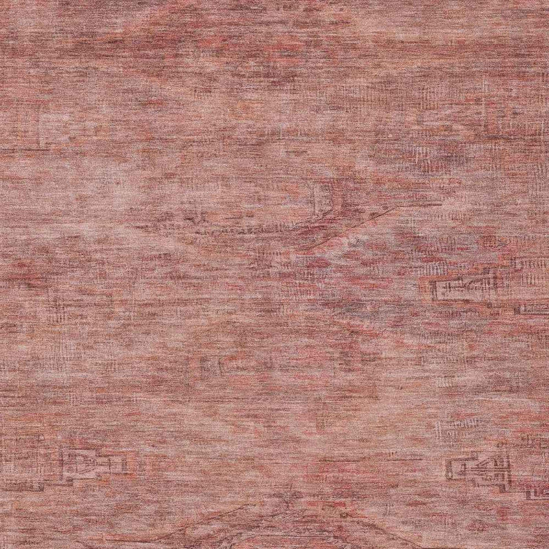 10' X 14' Terra Cotta And Salmon Aztec Washable Indoor Outdoor Area Rug
