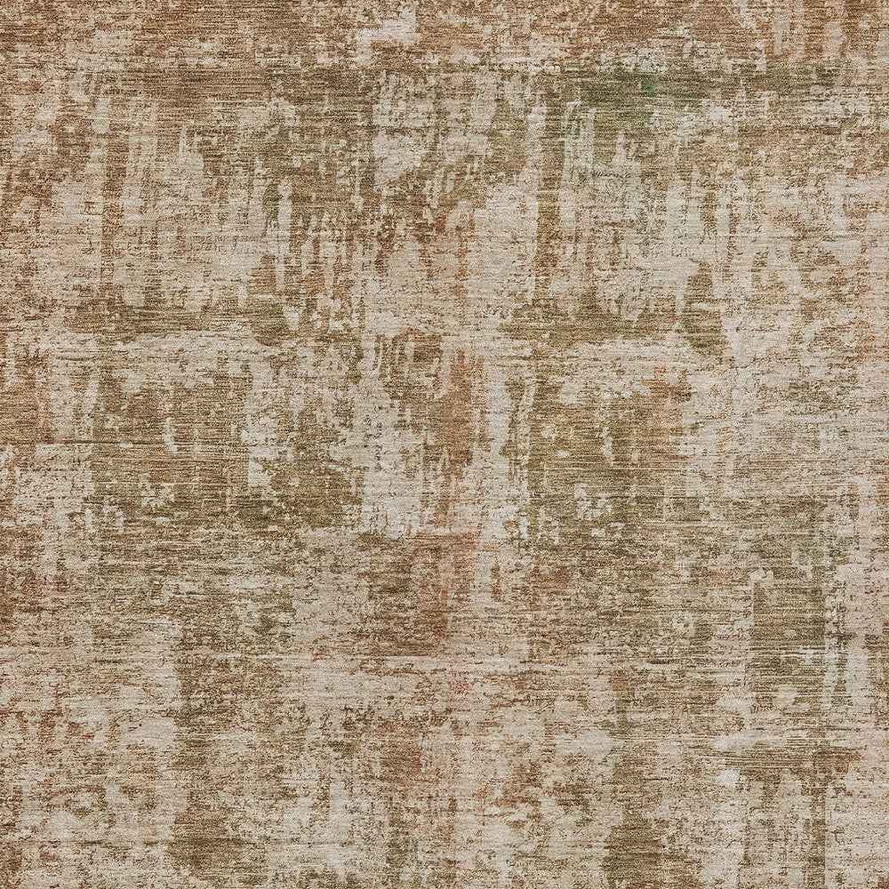 3' X 5' Beige And Copper Abstract Washable Indoor Outdoor Area Rug