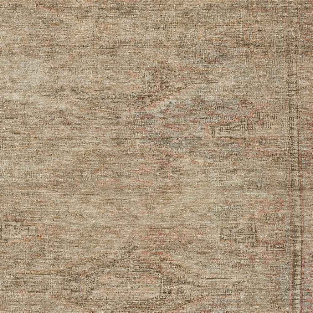 10' X 14' Beige And Taupe Aztec Washable Indoor Outdoor Area Rug