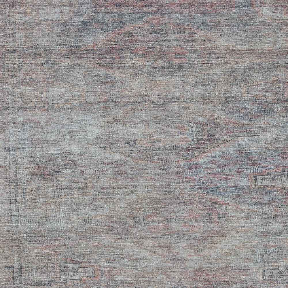 8' X 10' Pewter And Gray Aztec Washable Indoor Outdoor Area Rug