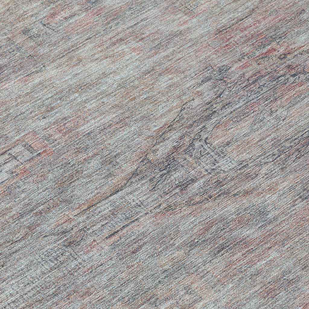 8' Pewter And Gray Round Aztec Washable Indoor Outdoor Area Rug