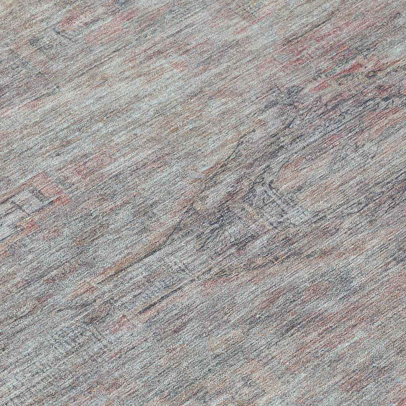 8' Pewter And Gray Round Aztec Washable Indoor Outdoor Area Rug