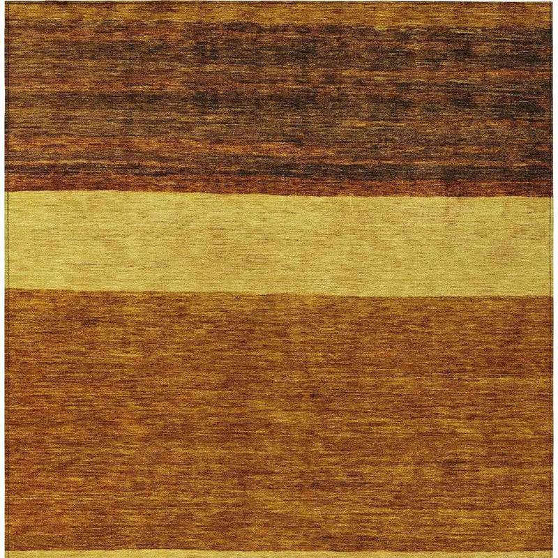 3' X 5' Terra Cotta Gold And Brown Abstract Washable Indoor Outdoor Area Rug