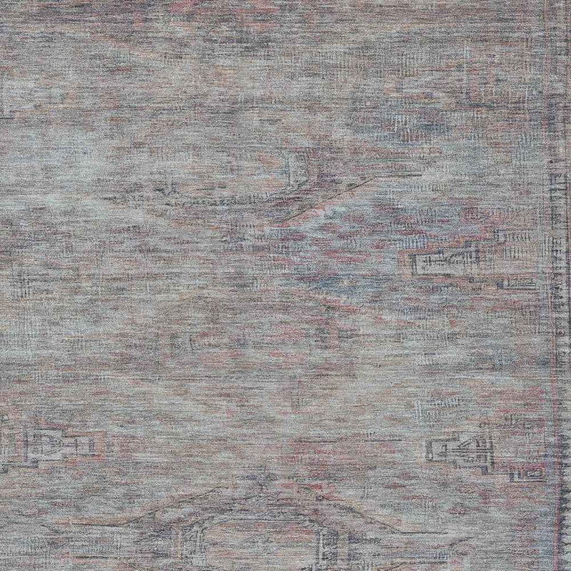 3' X 5' Pewter And Gray Aztec Washable Indoor Outdoor Area Rug