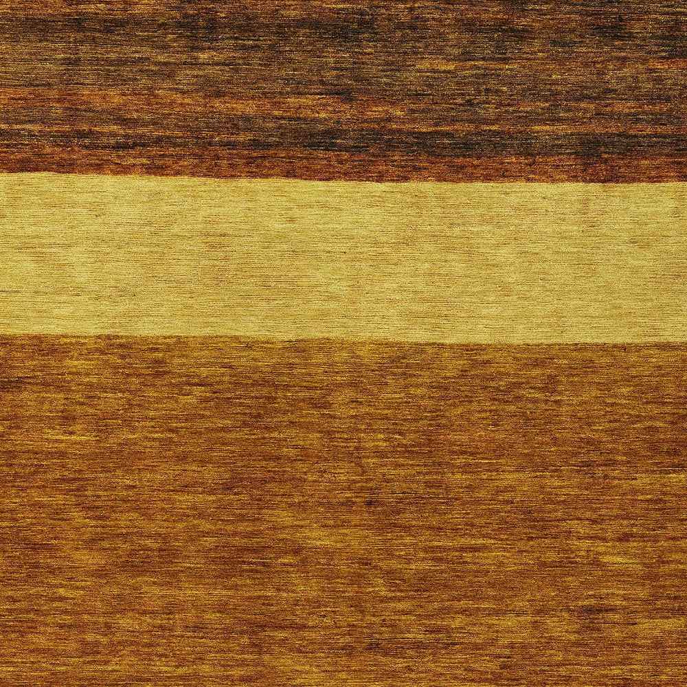 8' X 10' Terra Cotta Gold And Brown Abstract Washable Indoor Outdoor Area Rug