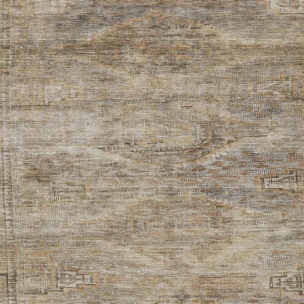 8' X 10' Brown And Taupe Aztec Washable Indoor Outdoor Area Rug