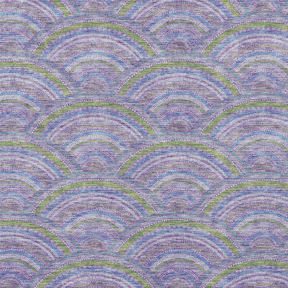 3' X 5' Lavender Sage And Ivory Geometric Washable Indoor Outdoor Area Rug