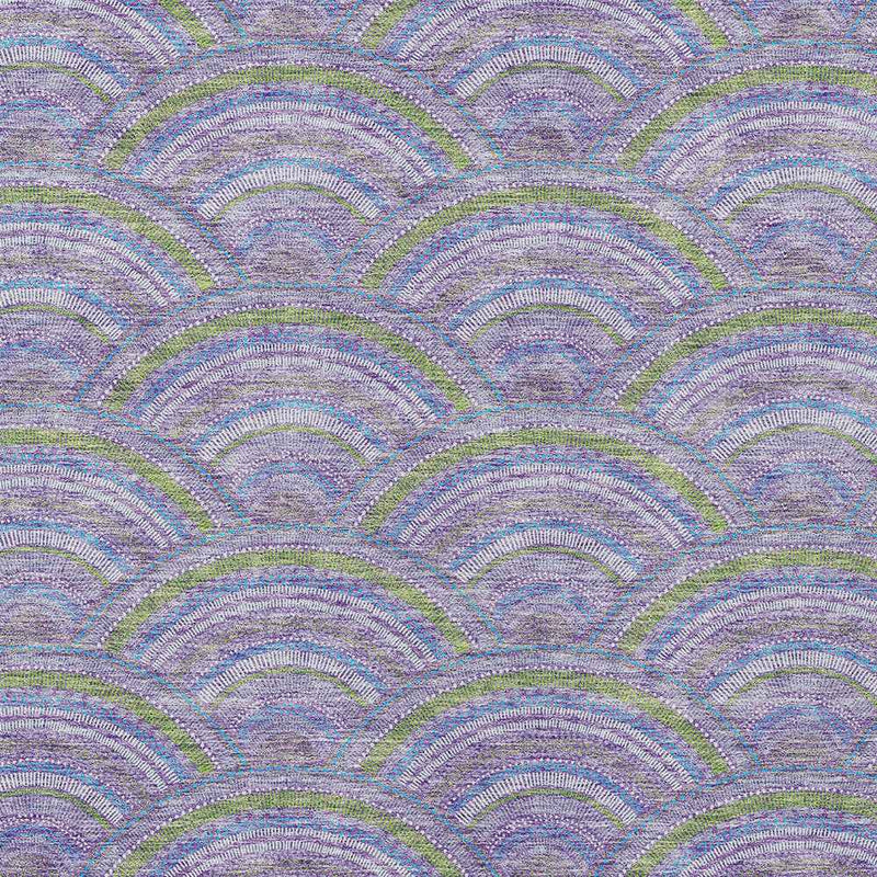 3' X 5' Lavender Sage And Ivory Geometric Washable Indoor Outdoor Area Rug