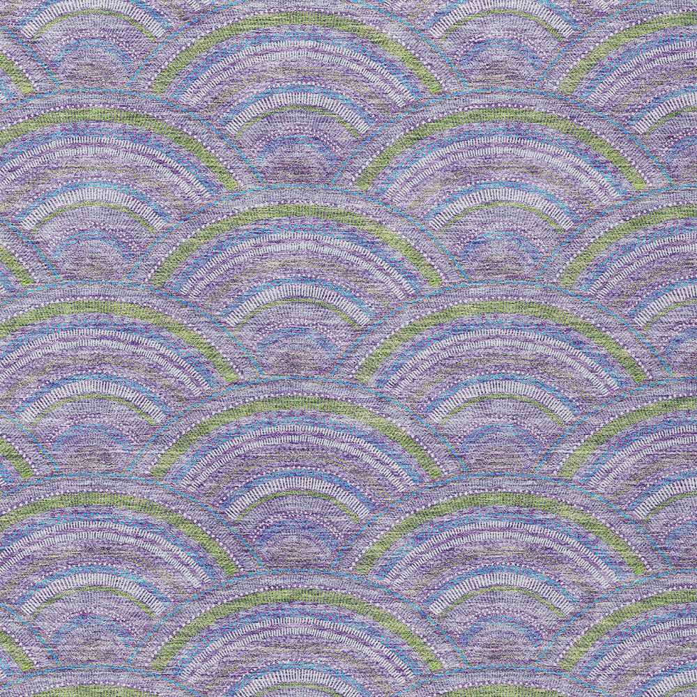 5' X 8' Lavender Sage And Ivory Geometric Washable Indoor Outdoor Area Rug