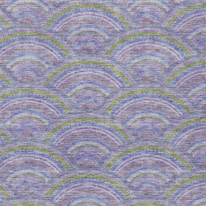 5' X 8' Lavender Sage And Ivory Geometric Washable Indoor Outdoor Area Rug